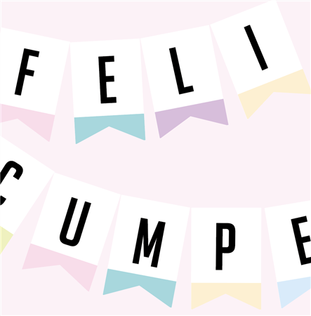 Banderín Pastel FELIZ CUMPLEANOS